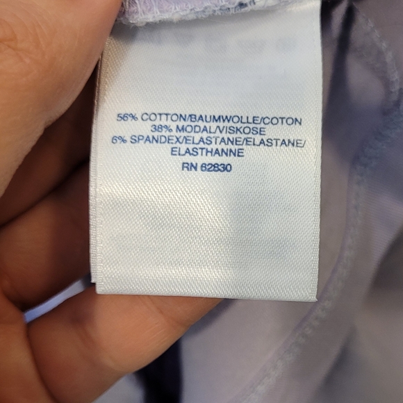 Lands' End Lavender Button-Up Long Sleeve shirt - Picture 8 of 9